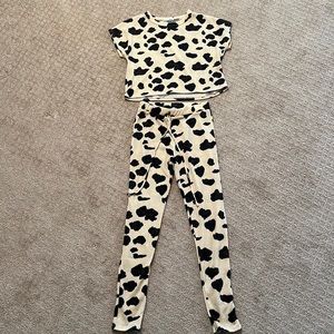 Fashion Nova Leopard Sweatpants and Crop Top